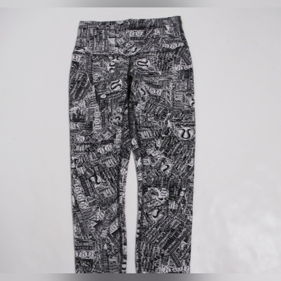 Lululemon Wunder Train High-Rise Tight 25" Tear It Up Alpine White Black Size 8 - Picture 4 of 16